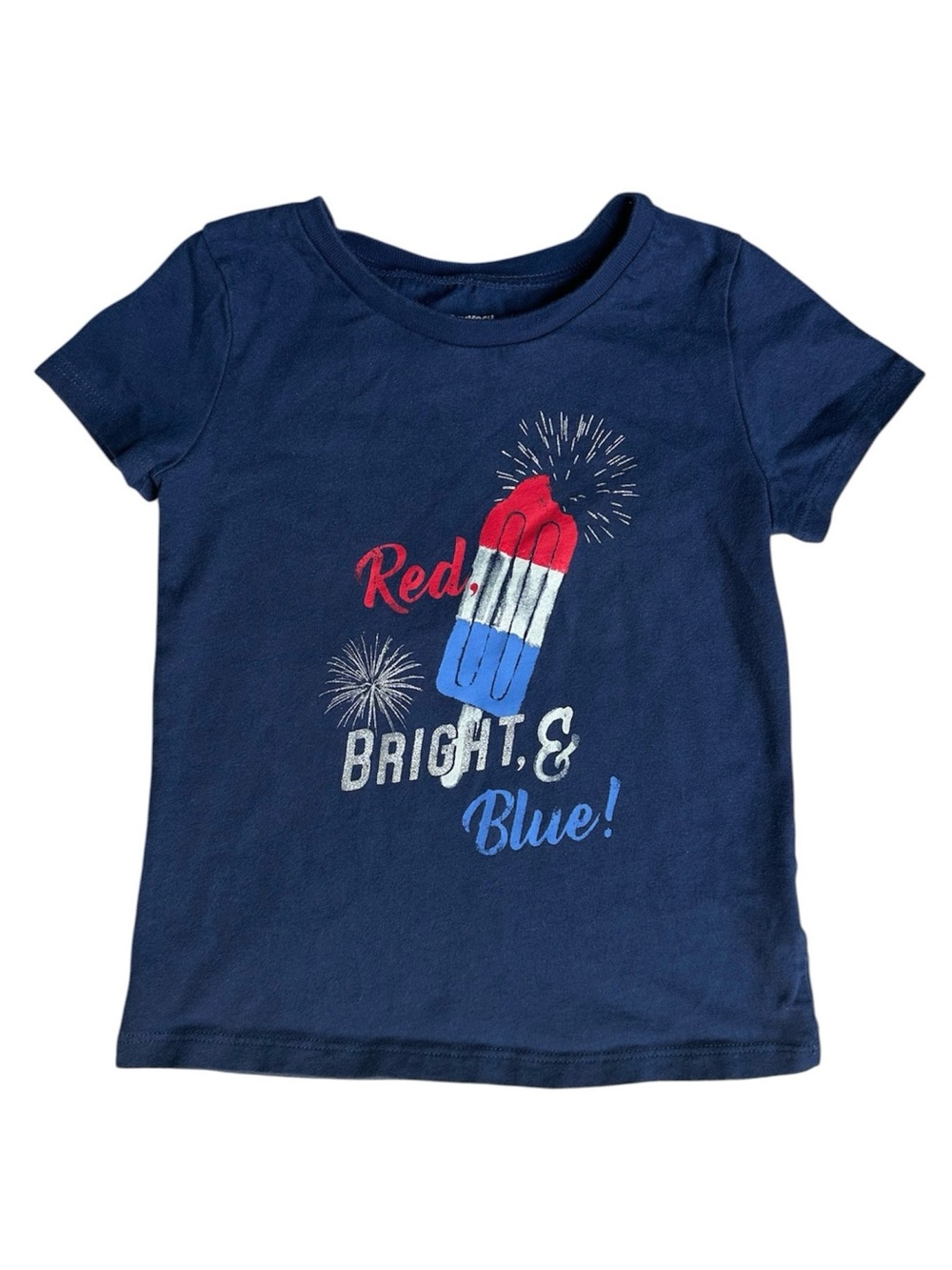 Oshkosh B'Gosh 4T girls blue cotton rocket pop graphic shirt